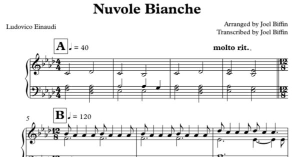 Nuvole Bianche Partitura Para Piano En Pdf