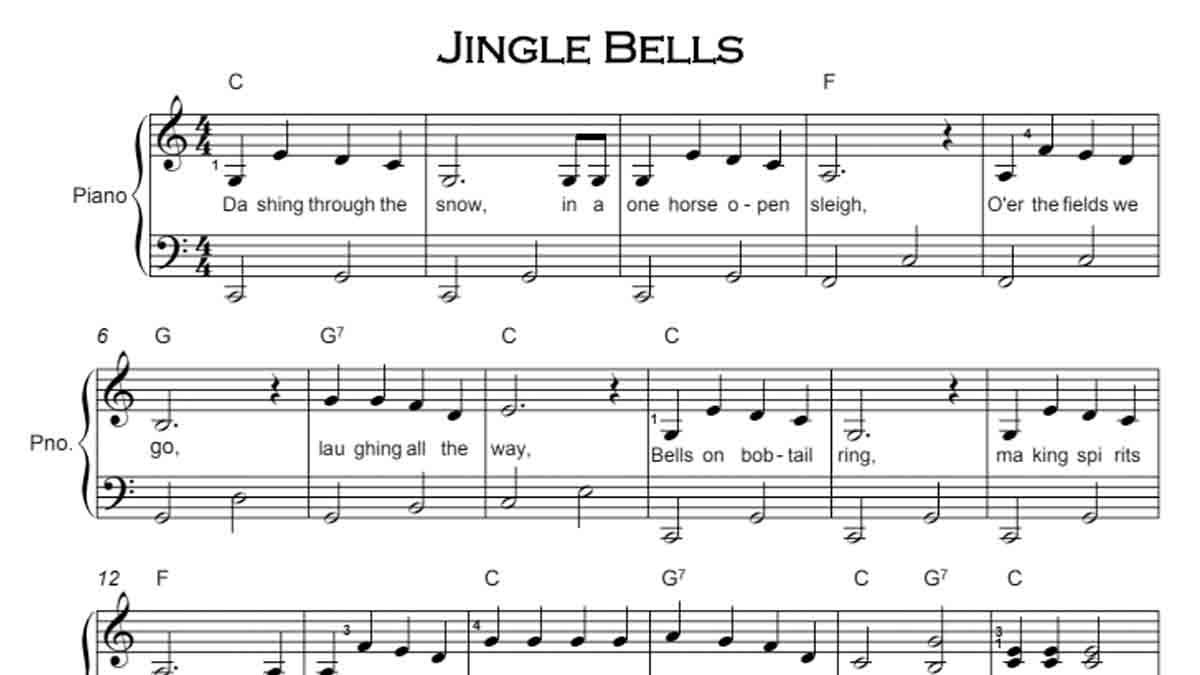 Canberra Empuje ayudante Jingle Bells | Partitura para Piano en PDF
