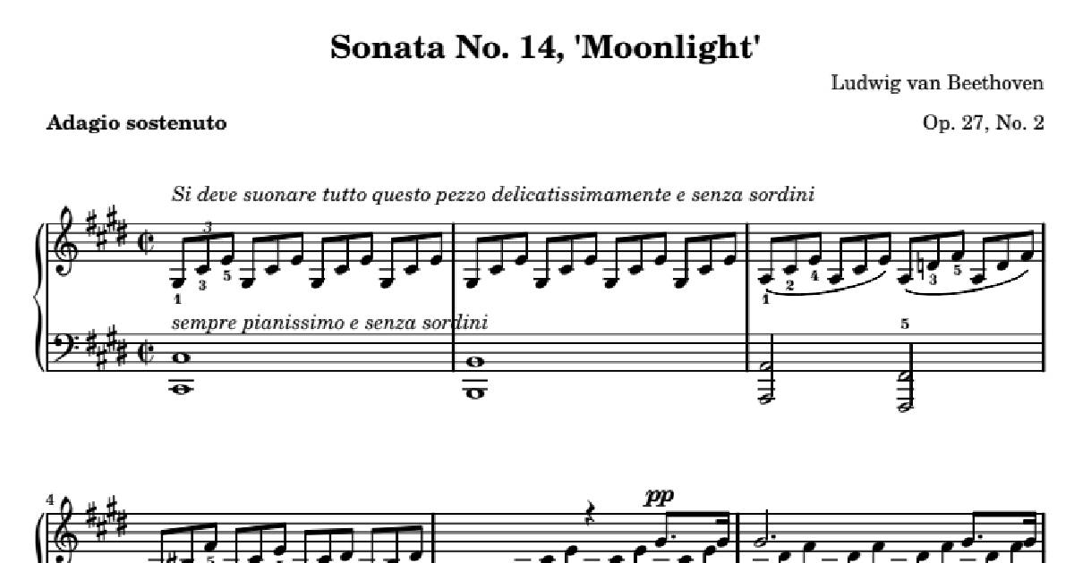 moonlight sonata partitura
