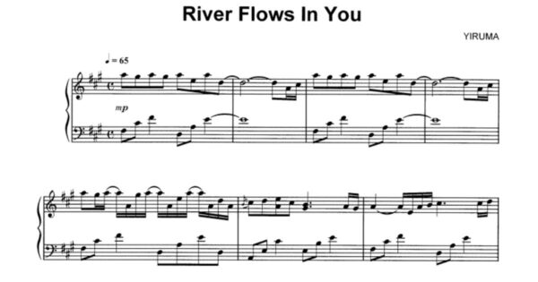 River flows in you | Partitura para Piano en PDF