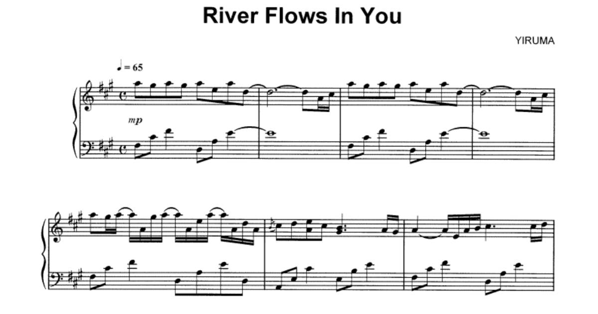 river flows in you partitura
